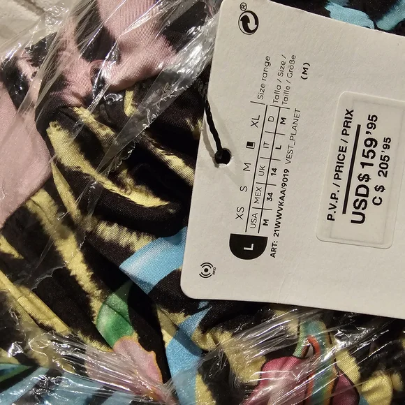 Desigual Multicolor Floral Print Dress - Black, Yellow, Pink, Blue, Green - Picture 4 of 6